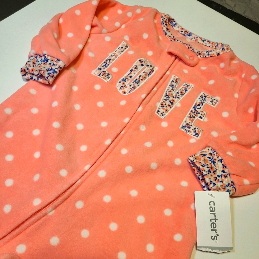 Carter's baby girl zip up pajamas